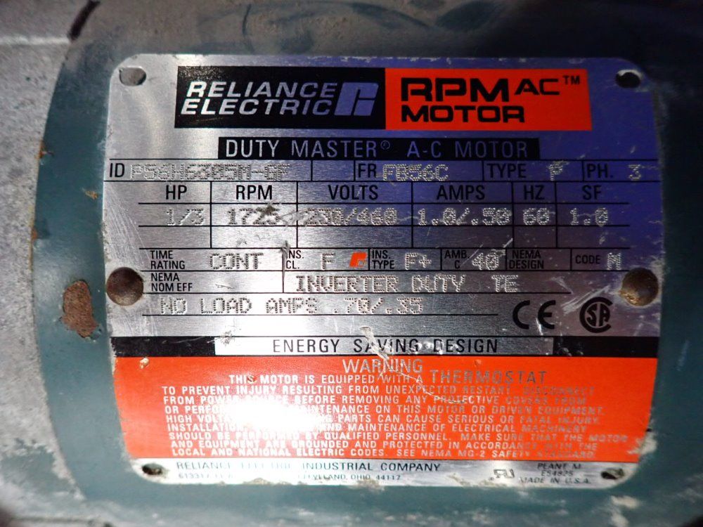 Reliance Electric 1/3 Hp Motor - P56h6305m-6f