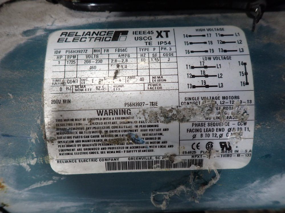 Reliance Electric 1 Hp Motor - P56h3927z