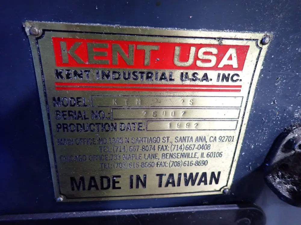 Kent Industrial Inc 42"x9" 1992 Kent Industrial Inc Kim2s Vertical Mill - Kim2s