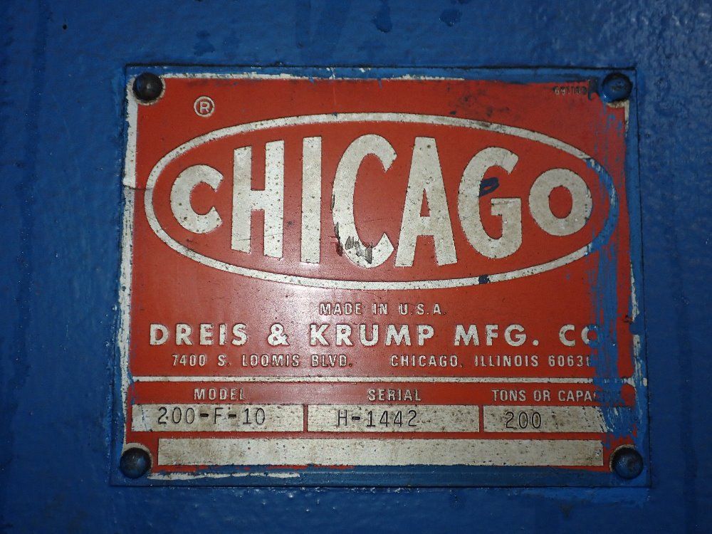 Chicago 200 Ton X 150 1/2" Press Brake - 200-f-10