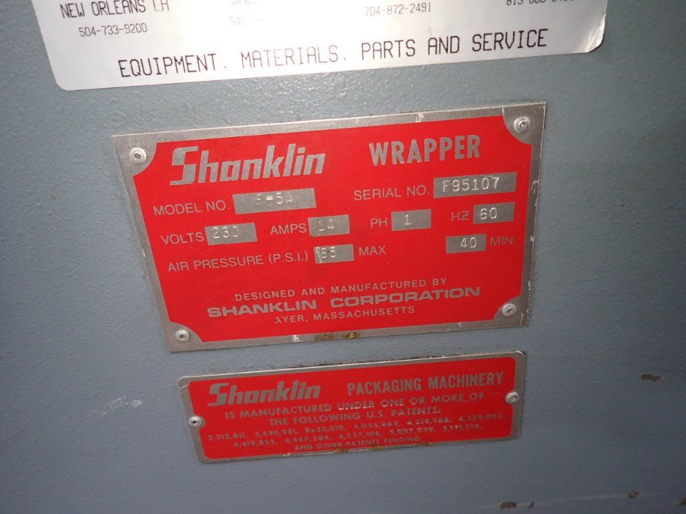 Shanklin 20"x6 1/2" Opening Shrink Wrapper - F-5a