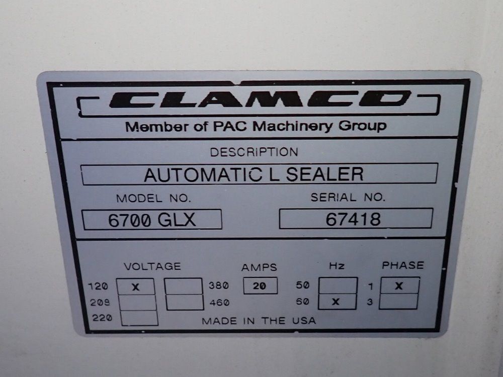 Clamco 17"x10" Opening Automatic Sealer - 6700 Glx