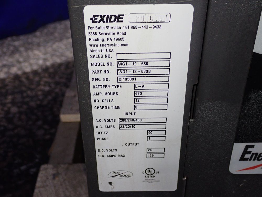 Exide 680 A.h./24v Battery Charger - Wg1-12-680