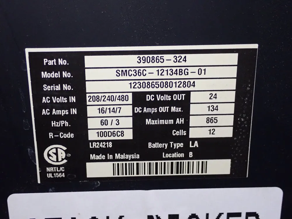 Safe Power Systems 24v/865 A.h. Battery Charger - Smc36c-12134bg-01
