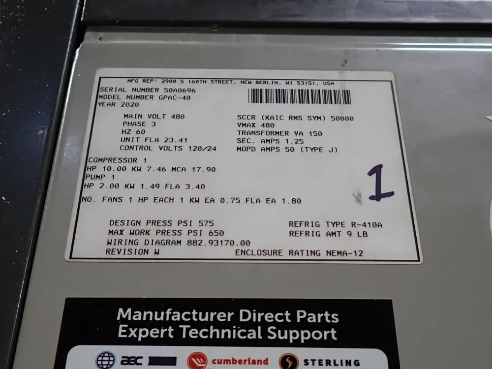 Sterling Chiller - Gpac-40