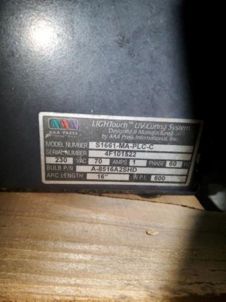 Fusion Aetek Uv Systems Inc Uv Curing System - S1661-ma-plc-c