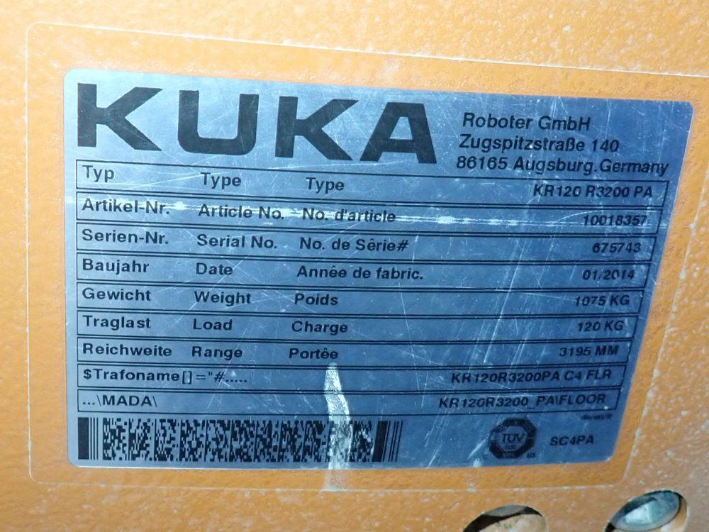 Kuka 2014 Kuka Kr 120 R3200 Pa Robot - Kr 120 R3200 Pa