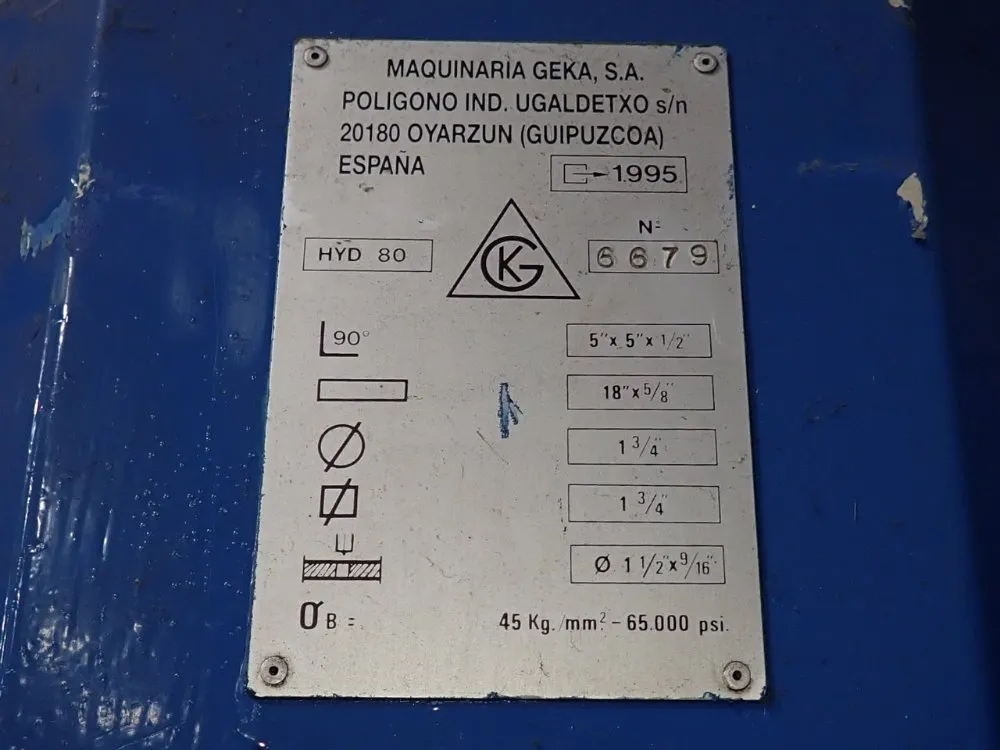 Geka Ironworker - Hydracrop 80/sd