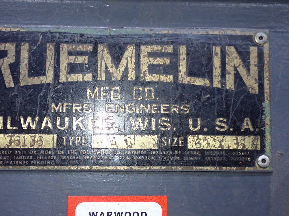 Ruemelin 36" X 60" Blast Cabinet - Ag