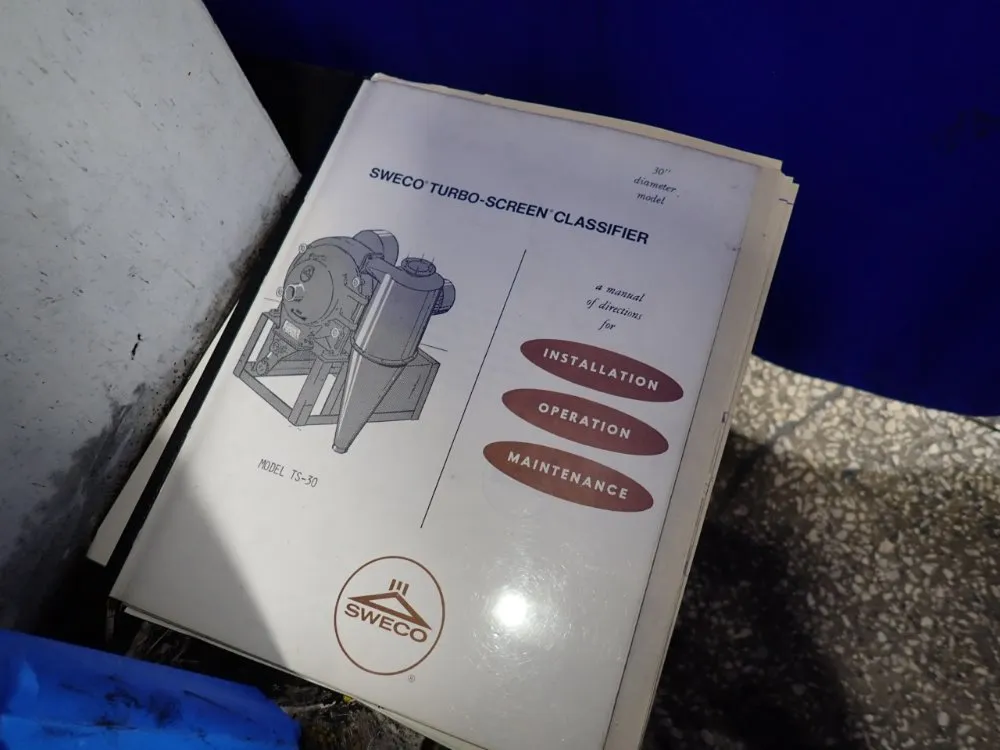 Sweco 1 Hp Turbo-screen Classifier - Ts30s
