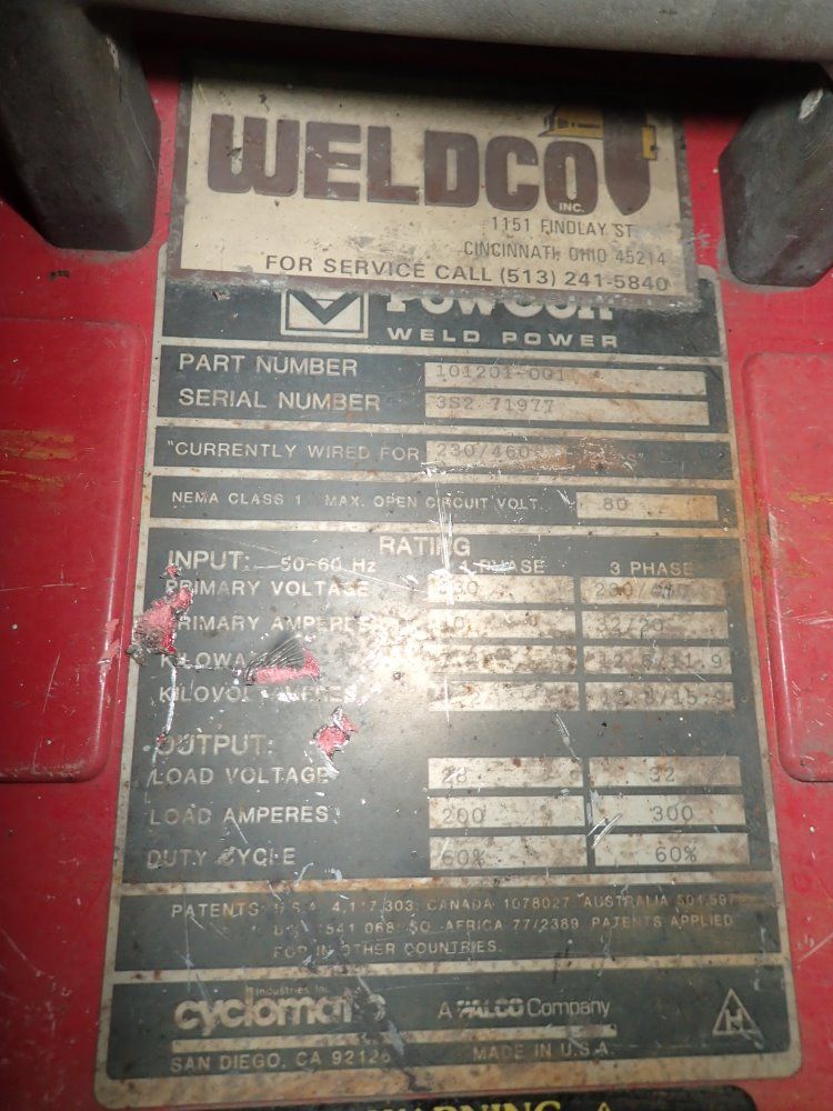 Cyclo Matic / Weldco 200 Amp Welder - 101201-001