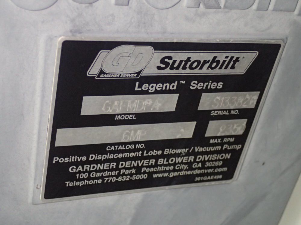 Sutorbilt / Gardner Denver 40 Hp Vacuum Blower - Gafmdpa/6mp