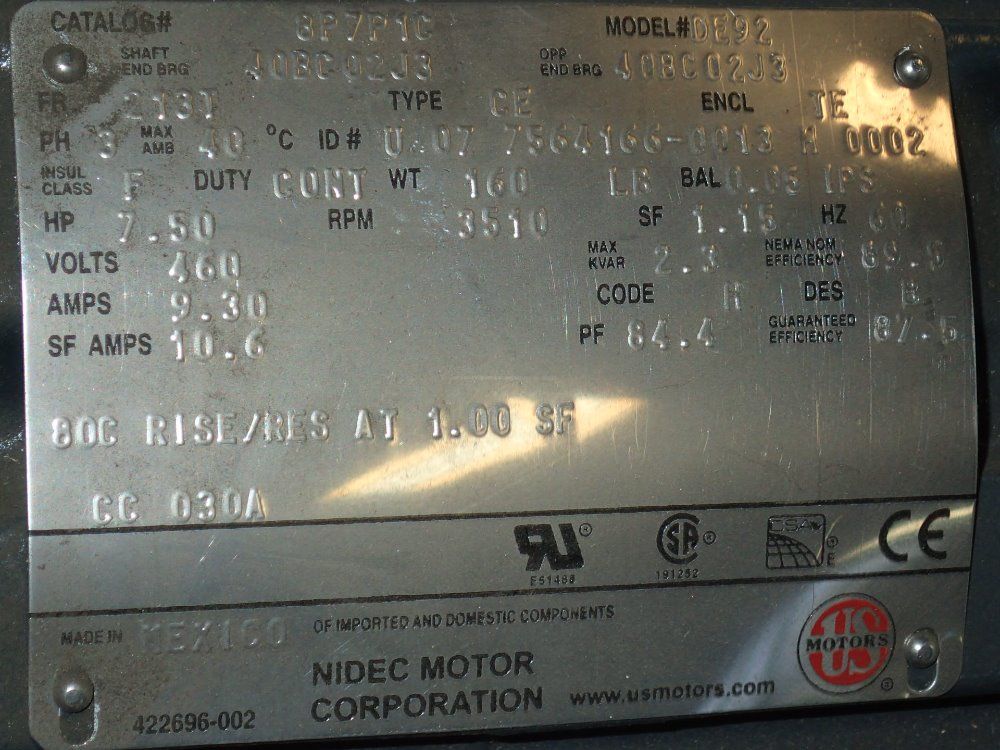 Aerovent 7.5 Hp Fan - 16bcplswarr4cl.3ccwn/a