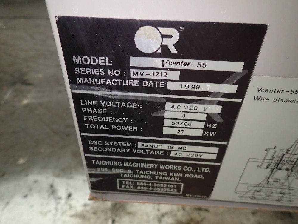 Fortune / Taichung Machinery 18'' X 31'' Cnc Vmc - Vcenter-55