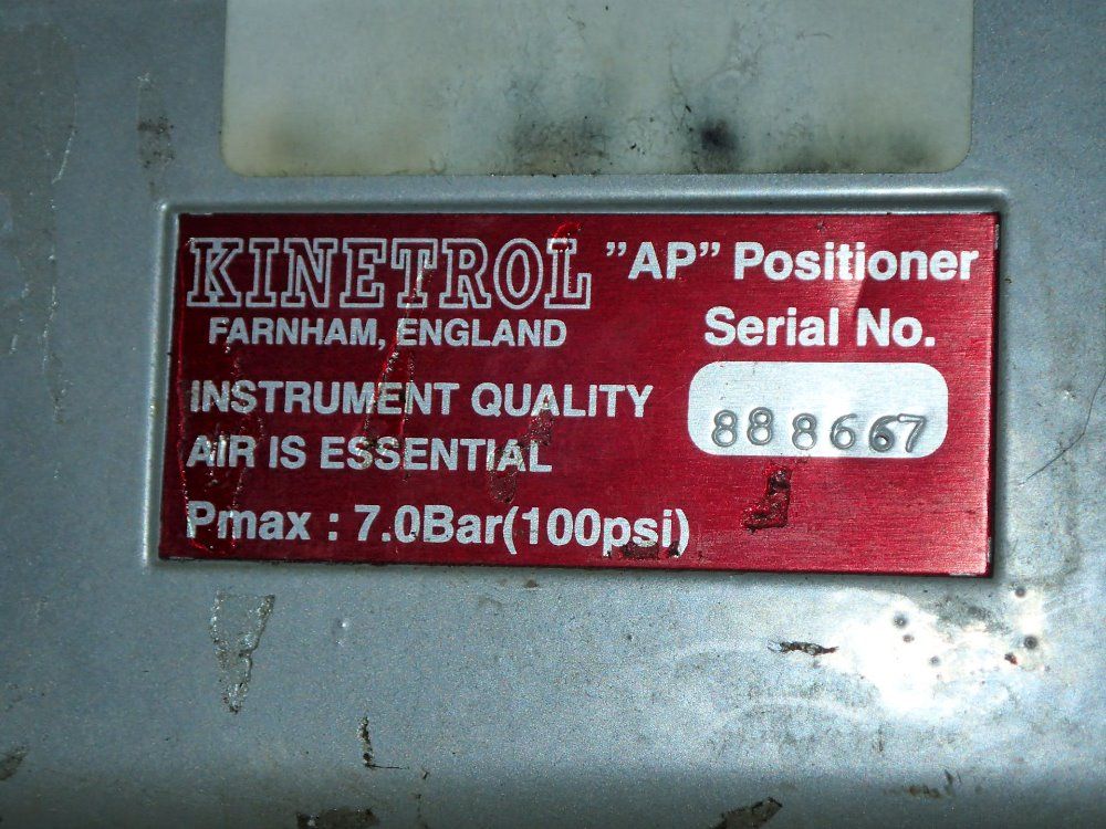 Glatt/kinetrol Pneumatic Actuator Valve