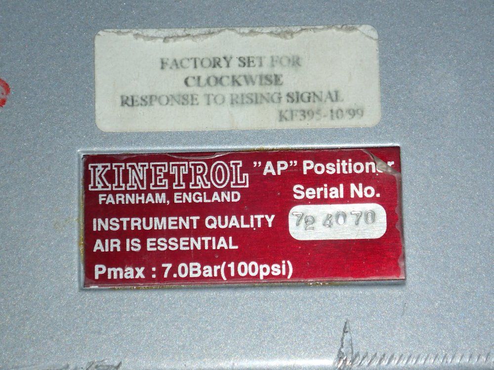 Glatt/kinetrol Pneumatic Actuator Valve