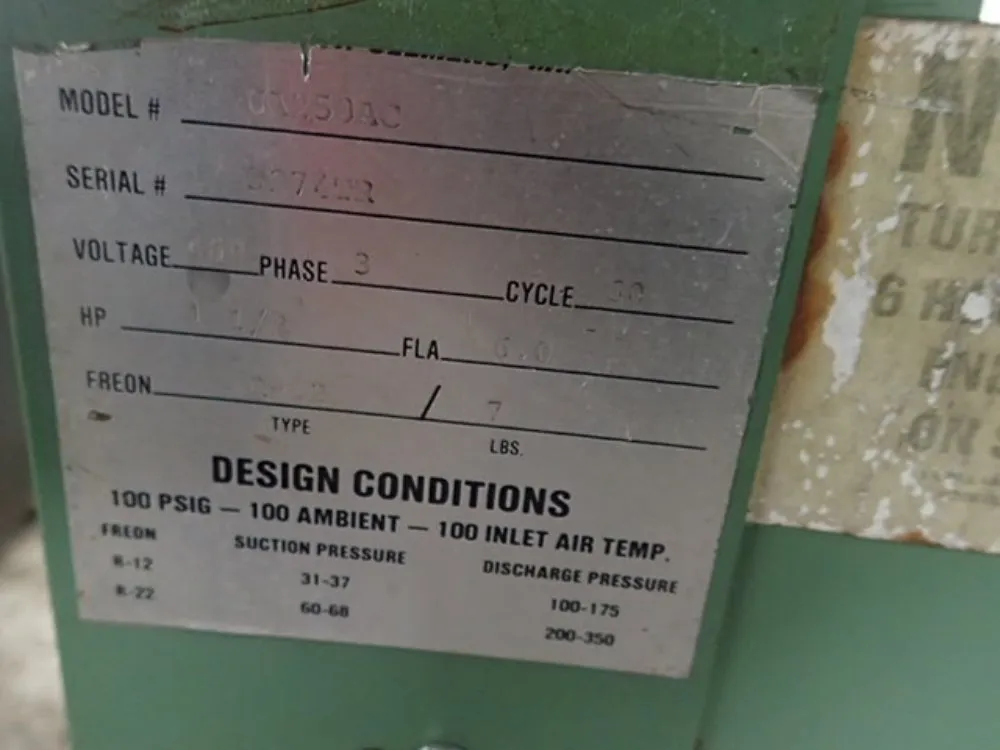 Design Conditions Air Dryer