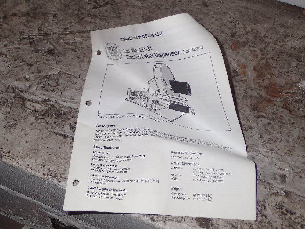 Grip A Tab Electric Label Dispenser