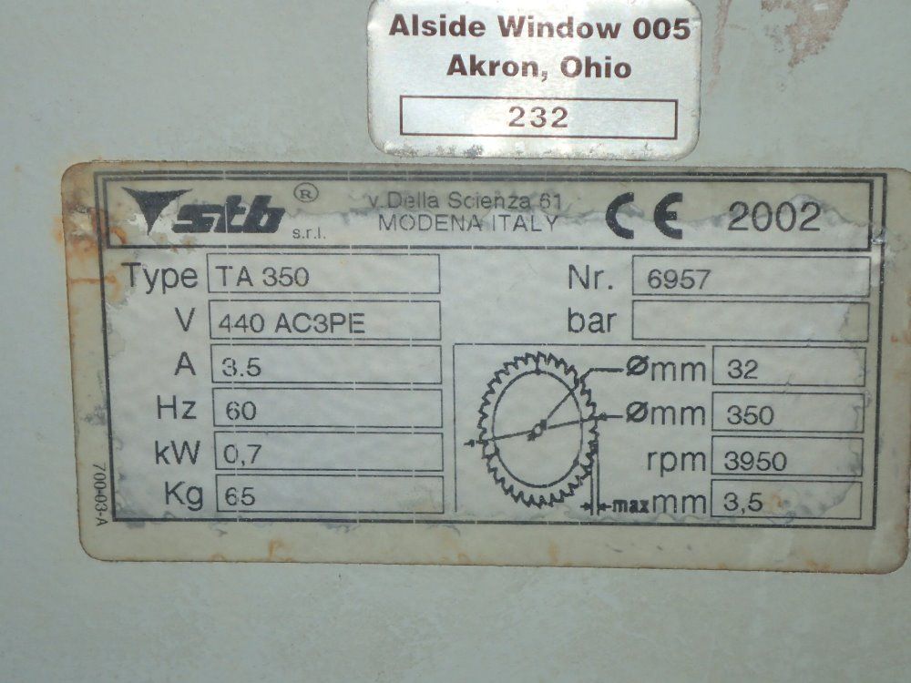 Sturtz Machinery Inc. Up-cut Saw