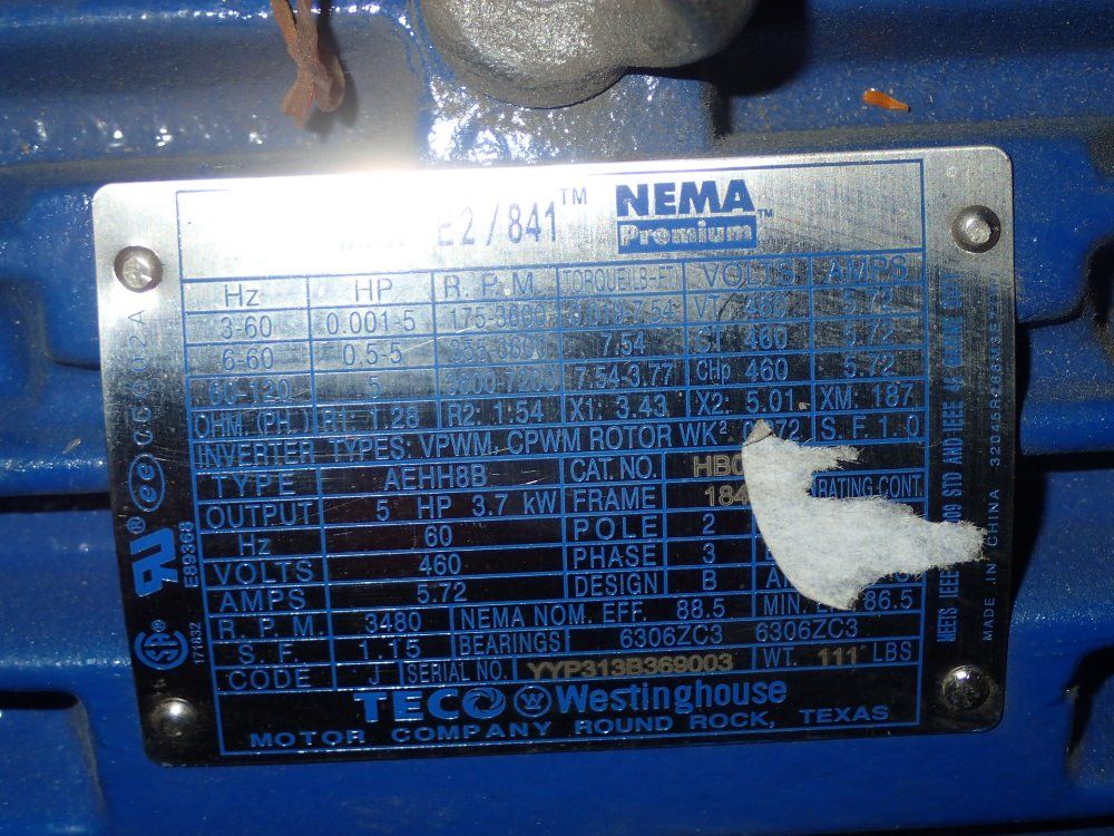 Teco/westinghouse Motor