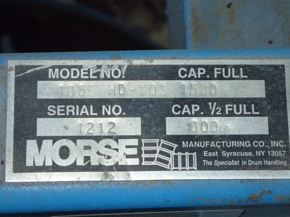 Morse Mfg. Co. Drum Tipper Carriage