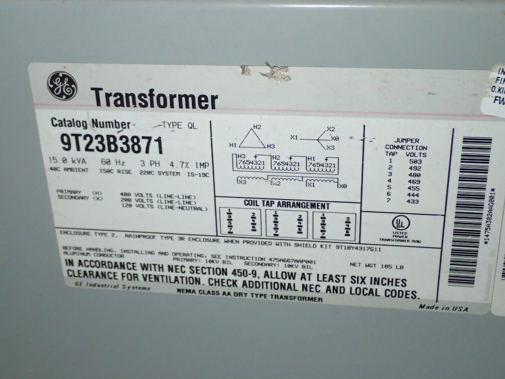 General Electri C Transformer