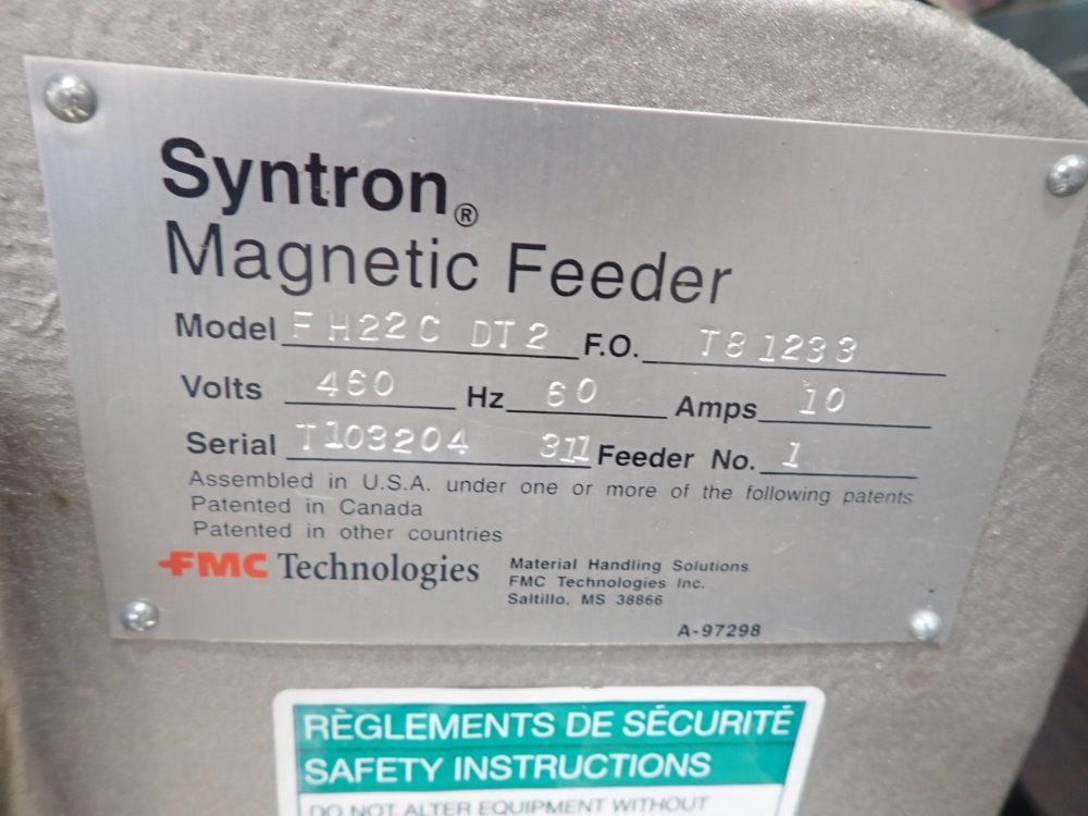 Syntron / Fostoria S/s Magnetic Feeder / Dryer