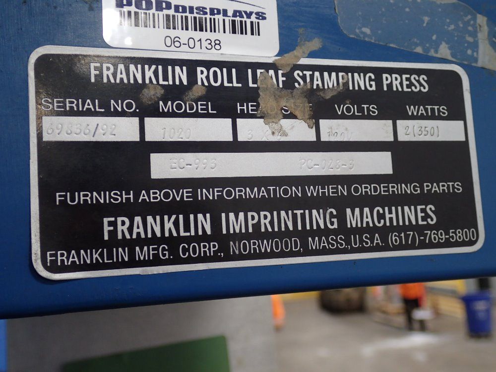 Franklin Hot Stamping Machine