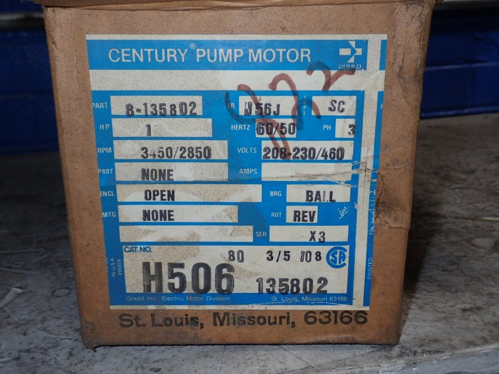 Century/gould Pump Motor
