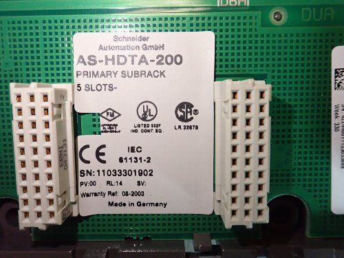 Schneider Automation 5 Slot As-hdta-200 Primary Subrack, 5 Slots. - As-hdta-200
