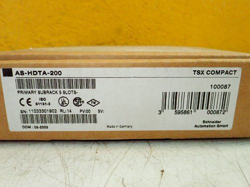 Schneider Automation 5 Slot As-hdta-200 Primary Subrack, 5 Slots. - As-hdta-200