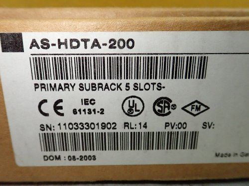 Schneider Automation 5 Slot As-hdta-200 Primary Subrack, 5 Slots. - As-hdta-200