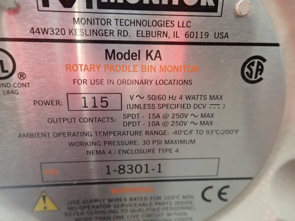 Monitor Rotary Paddle Bin Monitor