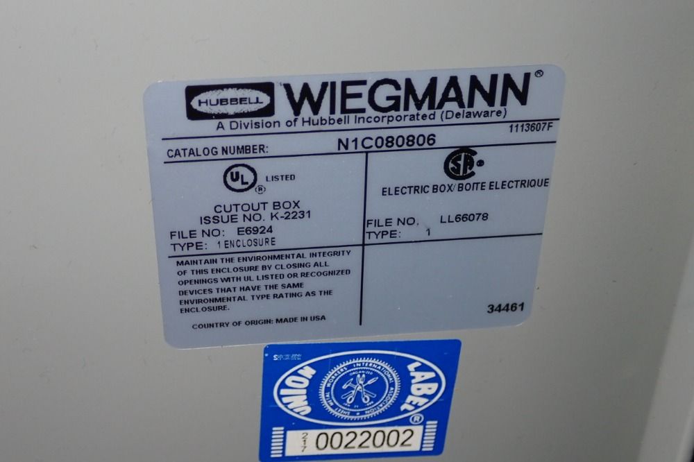 Wiegmann/hubbell Electrical Enclosure