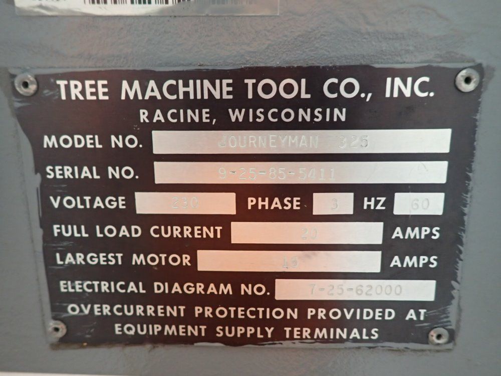 Tree 10" X 45" Journeyman 325 Cnc Vertical Mill - Journeyman 325