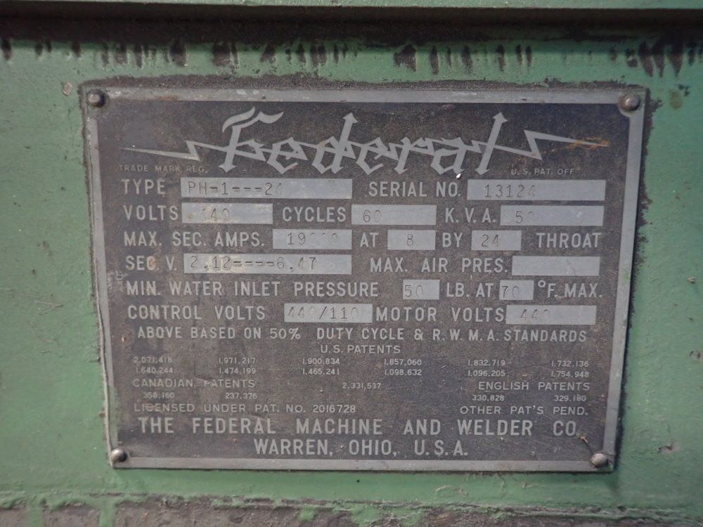 Federal Machine & Welder Spot Welder