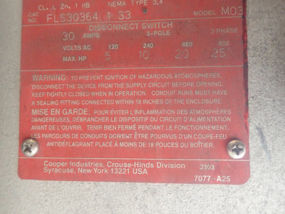 Cooper Explosion Proof Enclosure