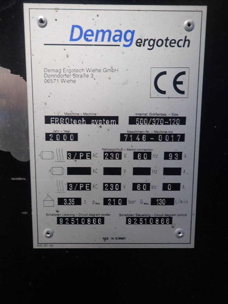 Demag Ergotech 50/370/120 Injection Molder - Ergotech 50/370/120