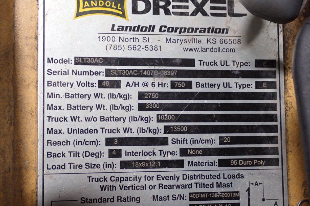 Drexel 3000 Lbs Slt30ac Electric Swingmast Forklift - Slt30ac
