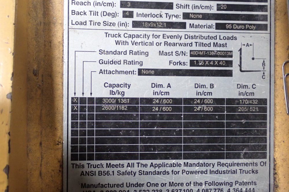Drexel 3000 Lbs Slt30ac Electric Swingmast Forklift - Slt30ac
