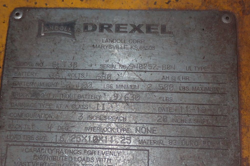 Drexel 3000 Lbs Slt30 Electric Swingmast Forklift - Slt30