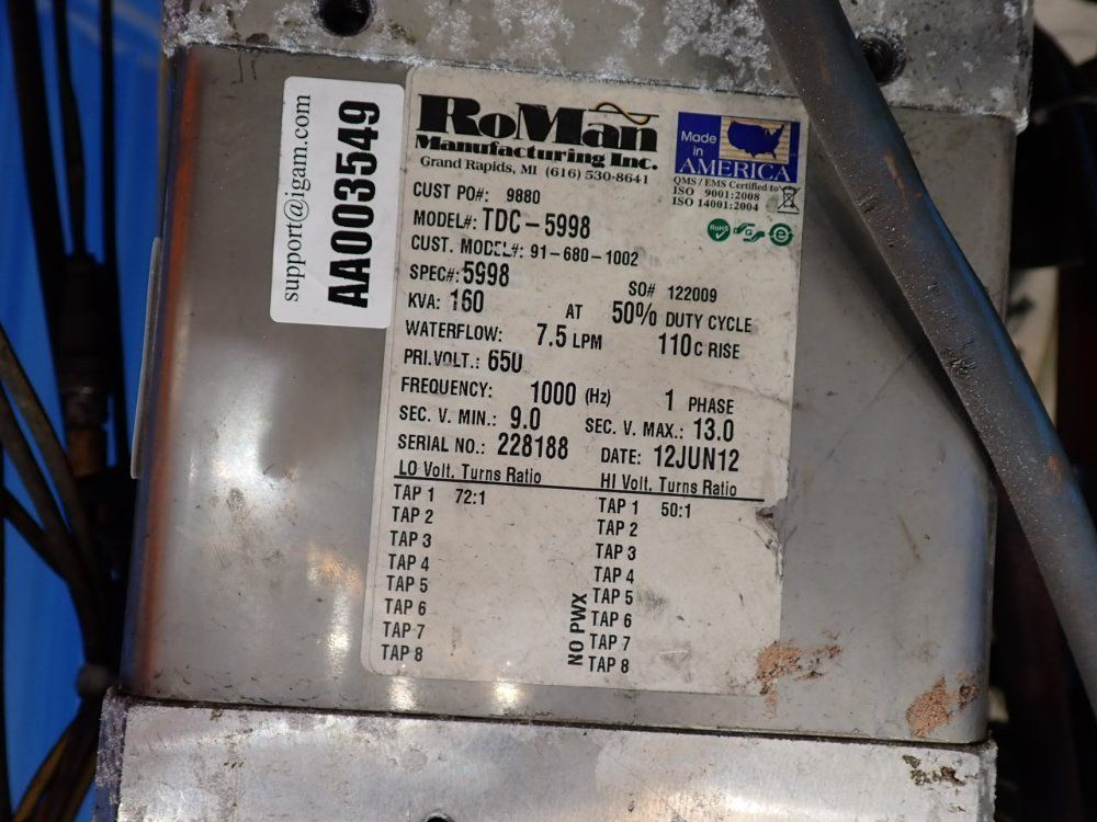 Centerline 160 Kva Dual Spot Welder