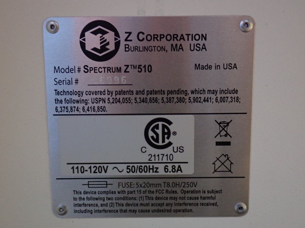 Z Corporation Spectrum Z Tm 510 3d Printer - Spectrum Z Tm 510