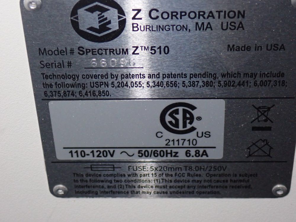 Z Corporation Spectrum Z Tm 510 3d Printer - Spectrum Z Tm 510