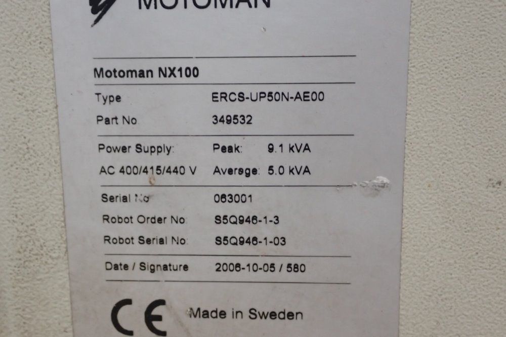 Motoman Ercs-up50n-ae00 Robot Control Panel - Ercs-up50n-ae00