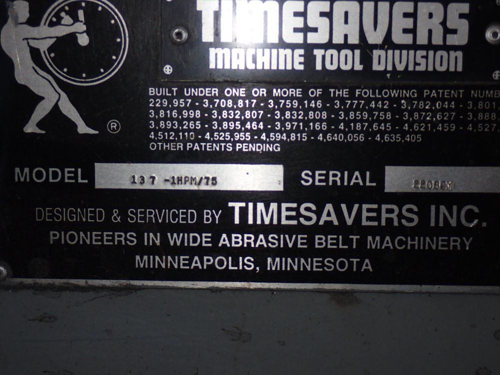 Timesavers Inc. 36" Timesavers Inc. 137-1 Hpm/75 Belt Sander - 137-1 Hpm/75