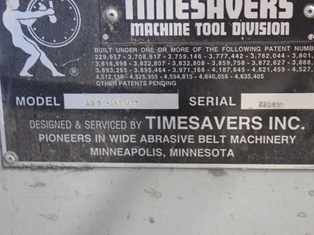 Timesavers Inc. 36" Timesavers Inc. 137-1 Hpm/75 Belt Sander - 137-1 Hpm/75