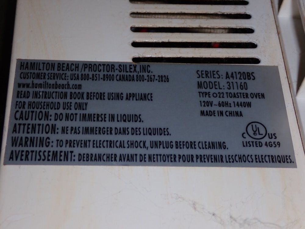 Hamilton Beach Toaster Oven