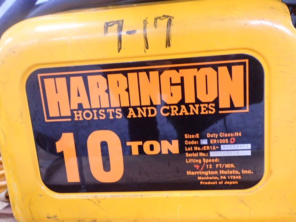 Harrington 10 Ton Electric Hoist