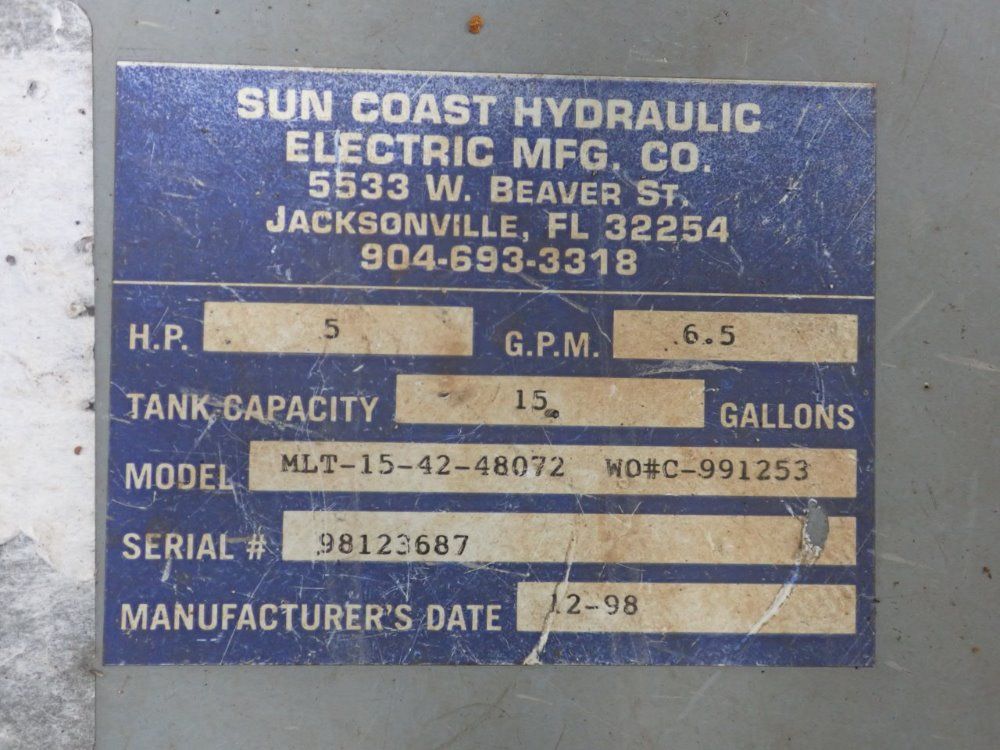 Sun Coast Hydraulic Hydraulic Unit